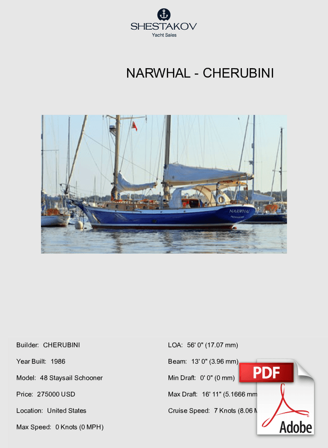 NARWHAL - 48 Staysail Schooner - 1987