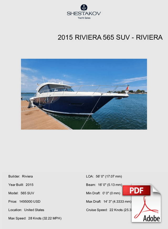 2015 Riviera 565 SUV - 565 SUV - 2015