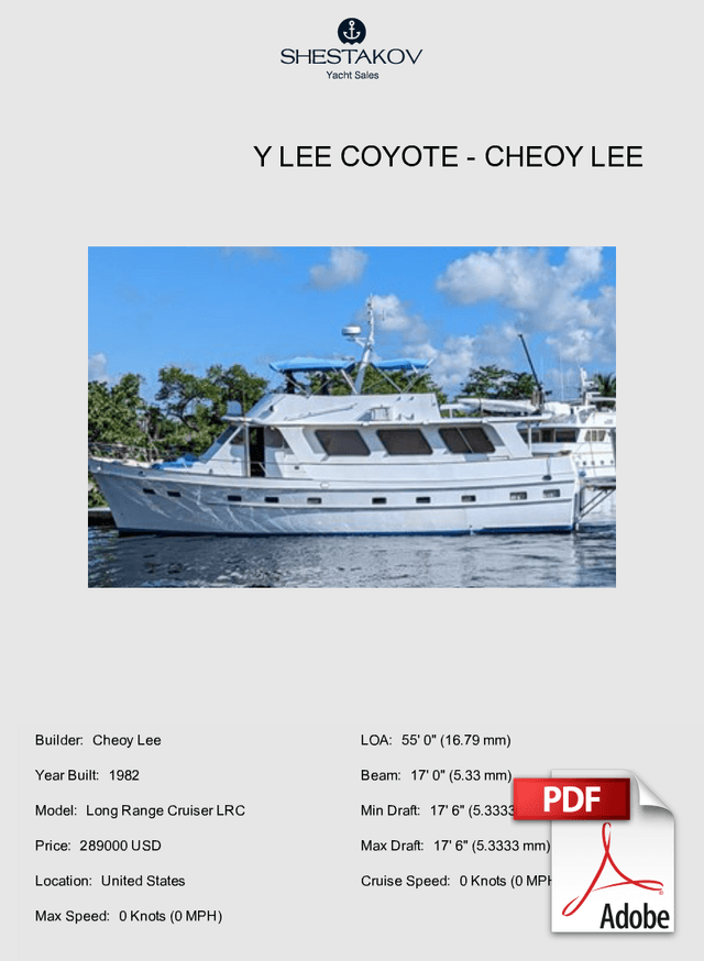 Y LEE COYOTE - Long Range Cruiser LRC - 1982