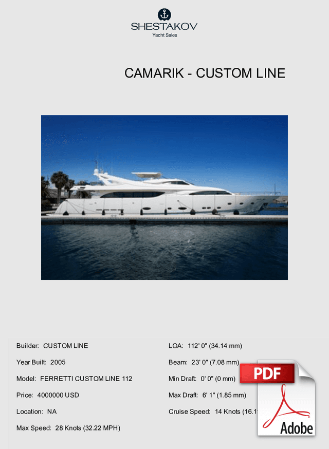 CAMARIK - FERRETTI CUSTOM LINE 112 - 2005