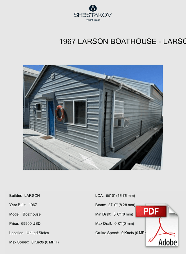 1967 Larson Boathouse - Boathouse - 1967