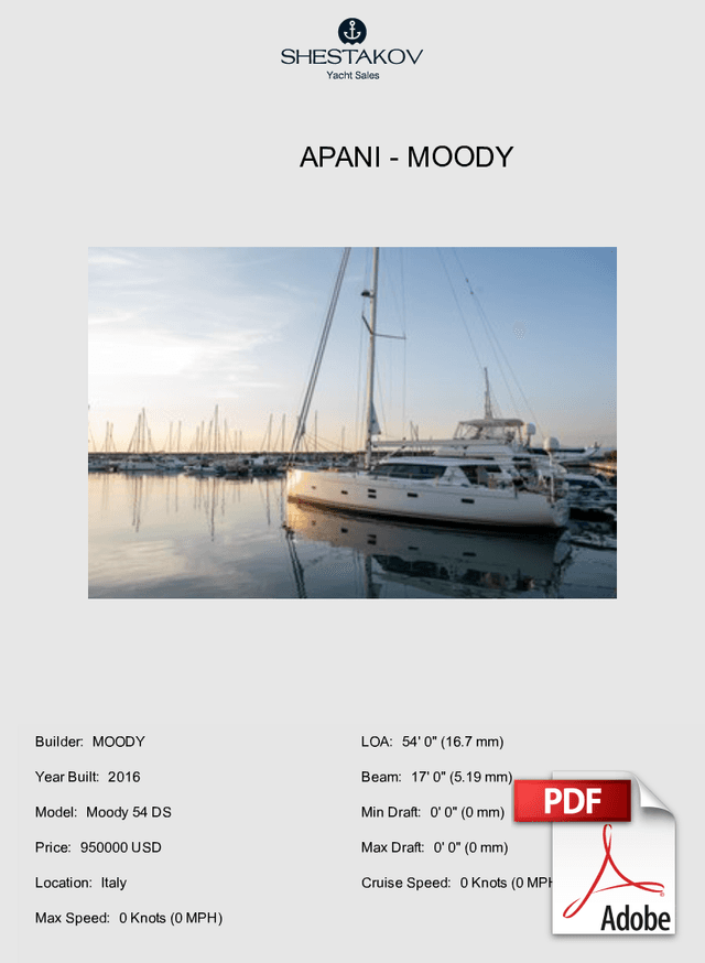 APANI - Moody 54 DS - 2016