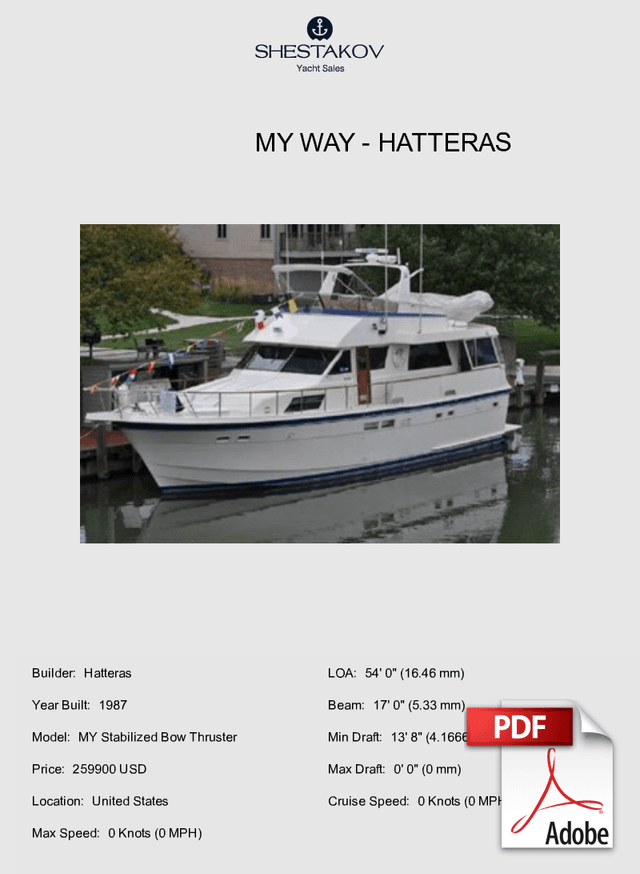 MY WAY - MY Stabilized Bow Thruster - 1987