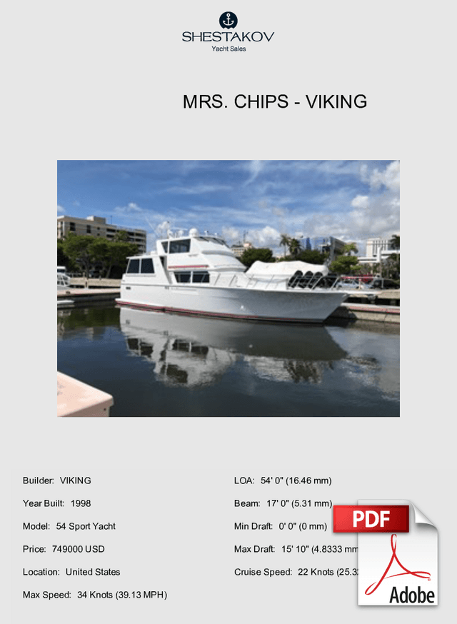 MRS. CHIPS - 54 Sport Yacht - 1998