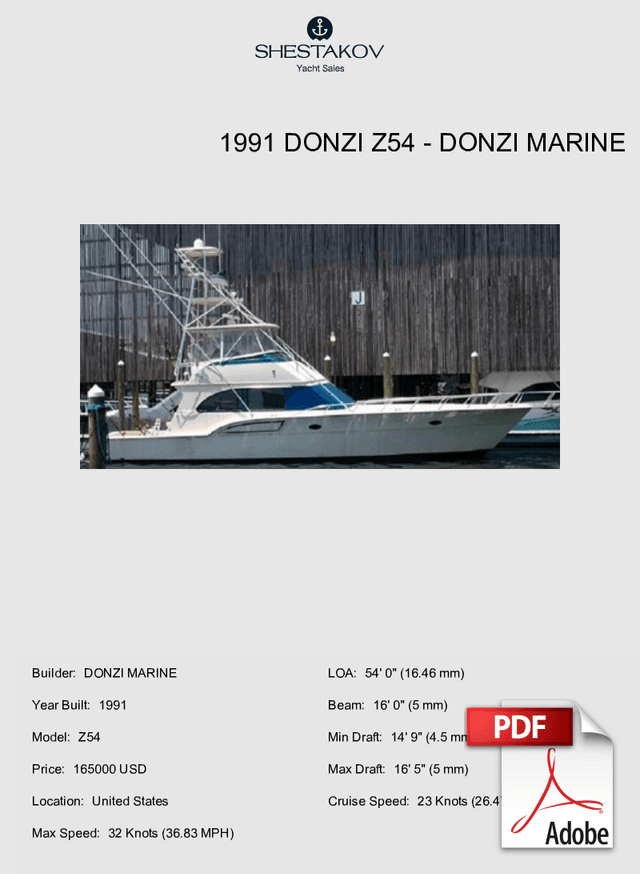 1991 Donzi Z54 - Z54 - 1991