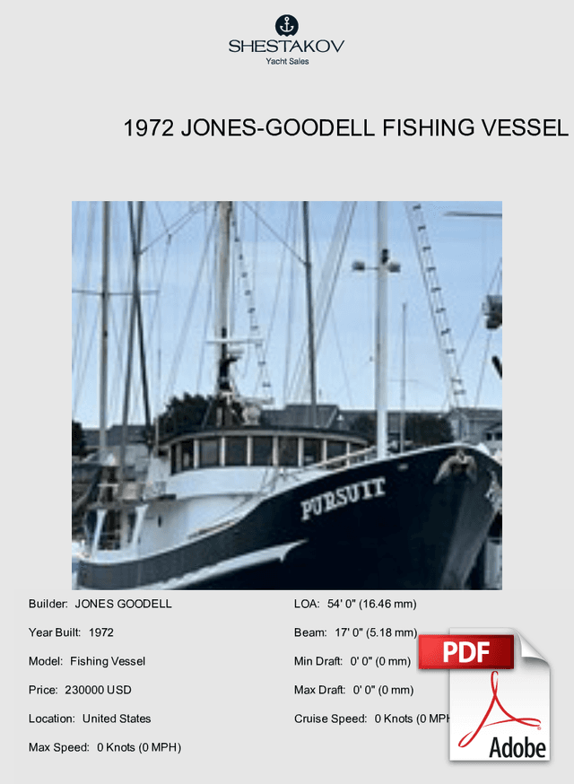 1972 Jones-Goodell Fishing Vessel - Fishing Vessel - 1972