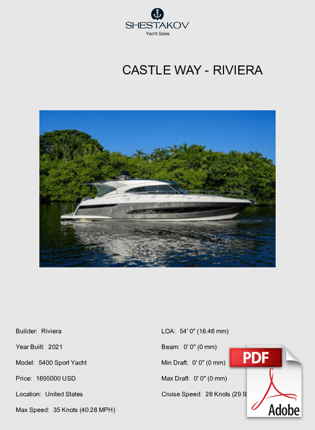 CASTLE WAY - 5400 Sport Yacht - 2021