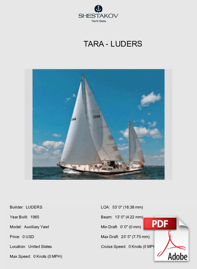 Tara - Auxiliary Yawl - 1965