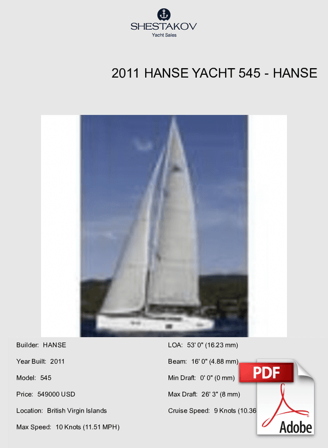 2011 Hanse Yacht 545 - 545 - 2011