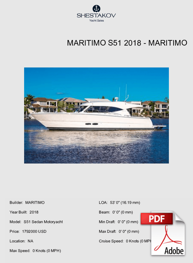 Maritimo S51 2018 - S51 Sedan Motoryacht - 0