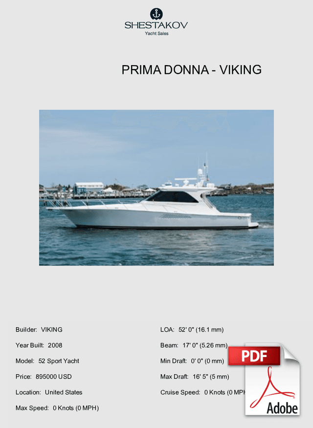 Prima Donna - 52 Sport Yacht - 2008