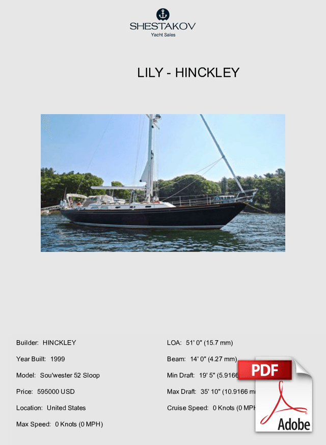 LILY - Sou'wester 52 Sloop - 1999