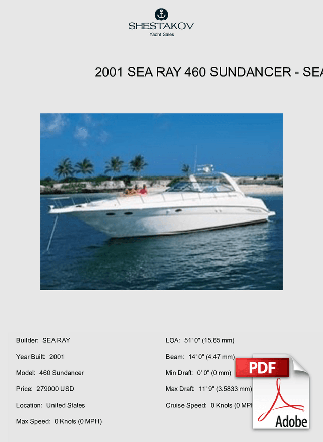 2001 Sea Ray 460 SUndancer - 460 Sundancer - 2001