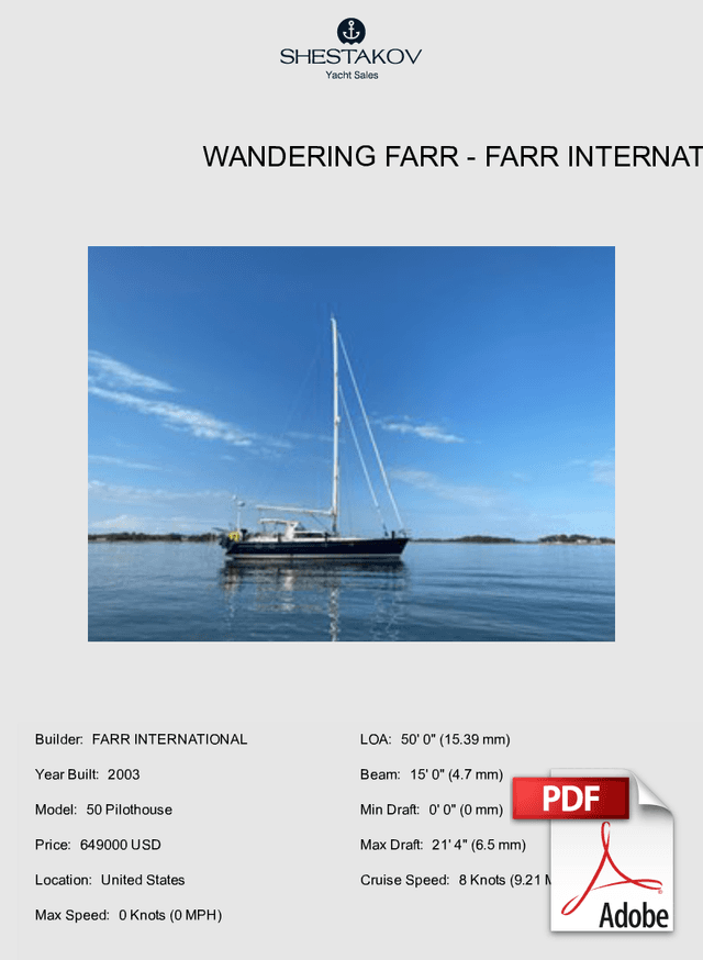 Wandering Farr - 50 Pilothouse - 2003