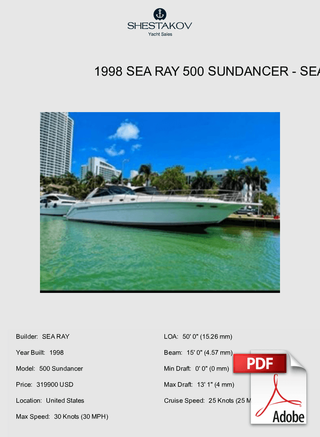 1998 Sea Ray 500 Sundancer - 500 Sundancer - 1998