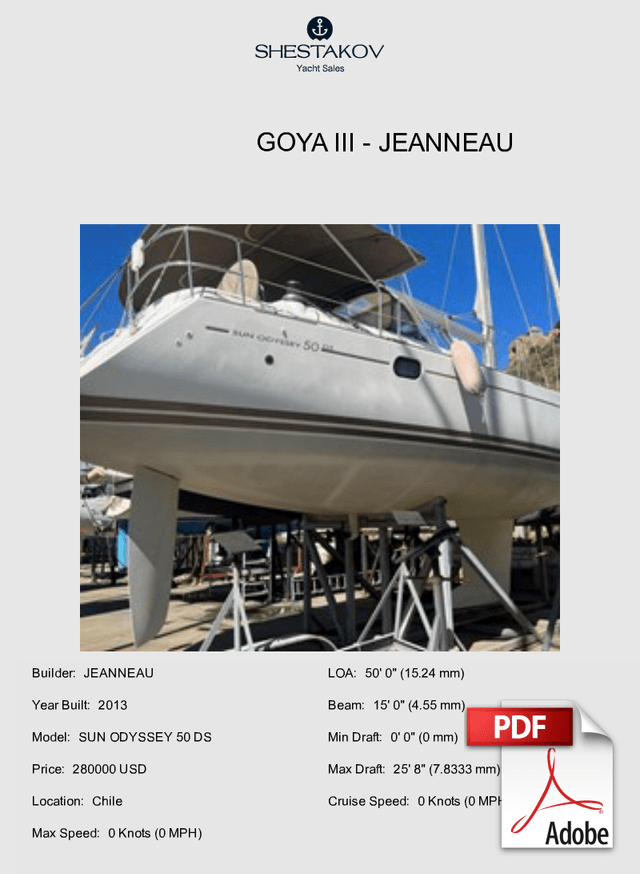 GOYA III - SUN ODYSSEY 50 DS - 2013