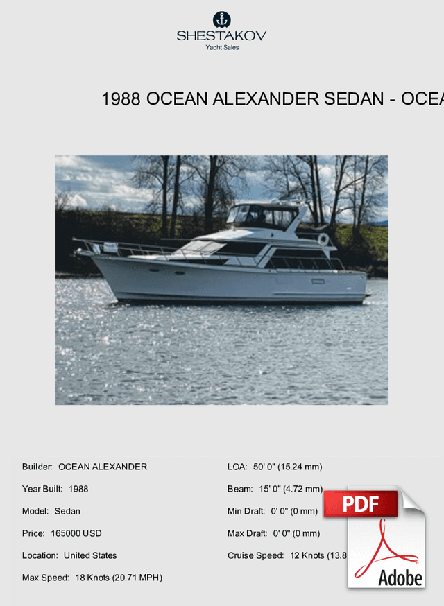 1988 Ocean Alexander Sedan - Sedan - 1988