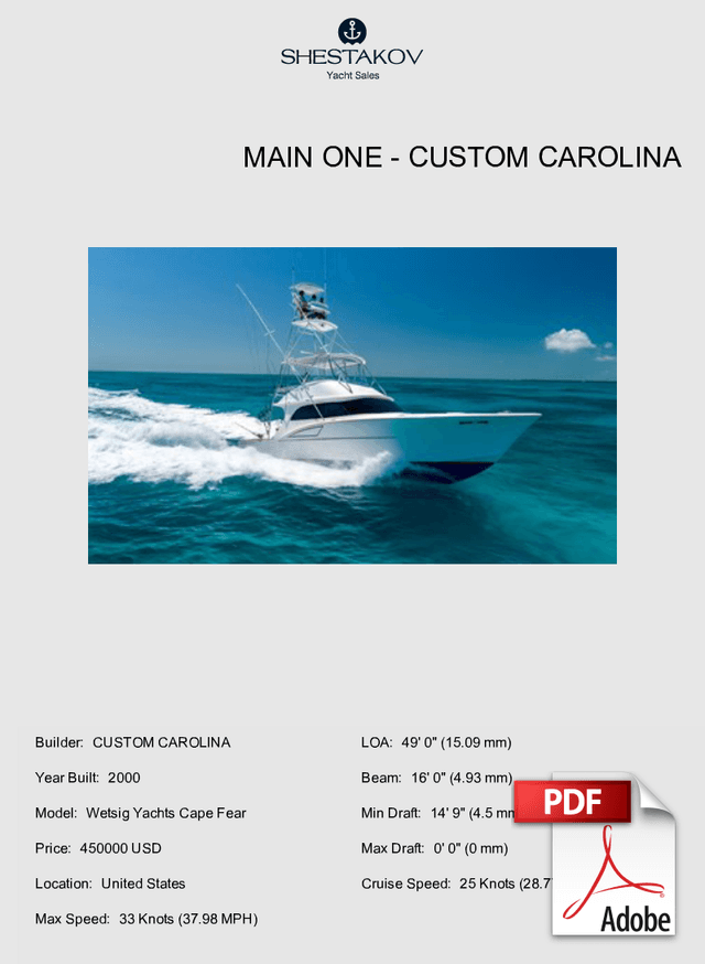 MAIN ONE - Wetsig Yachts Cape Fear - 2000