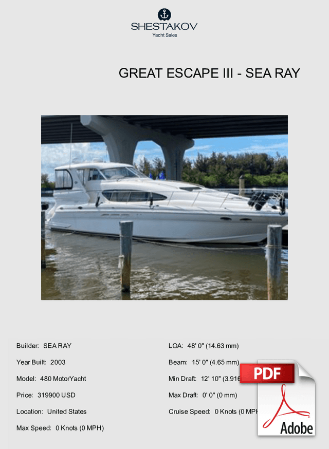 GREAT ESCAPE III - 480 MotorYacht - 2003