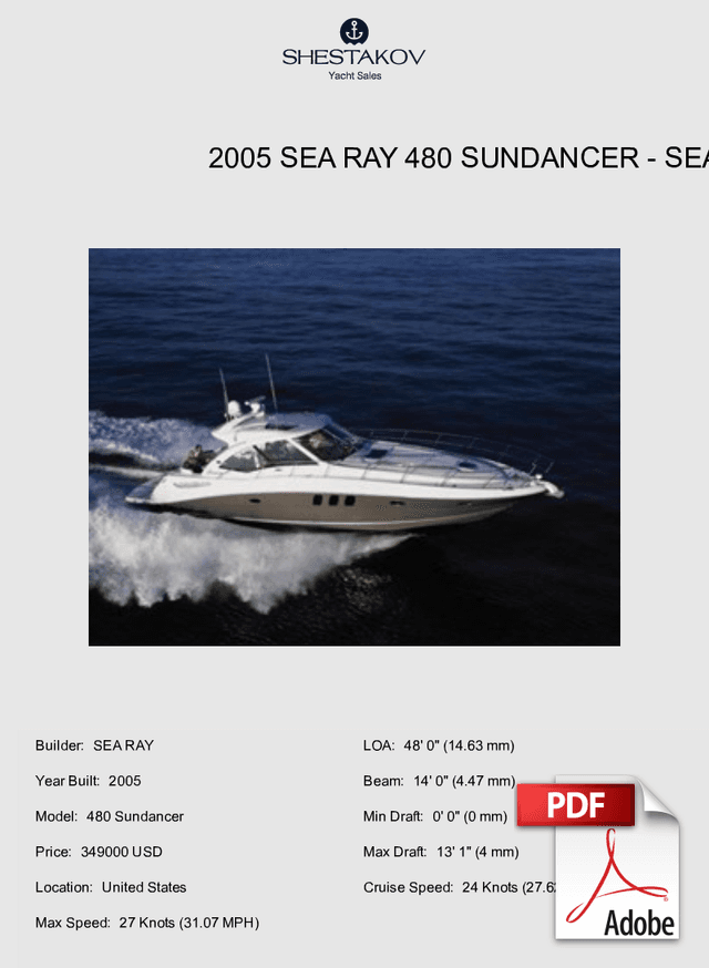 2005 Sea Ray 480 Sundancer - 480 Sundancer - 2005