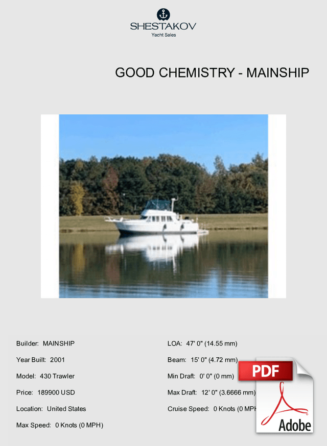 Good Chemistry - 430 Trawler - 2001