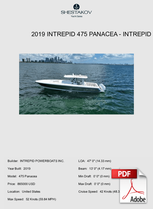 2019 Intrepid 475 Panacea - 475 Panacea - 2019