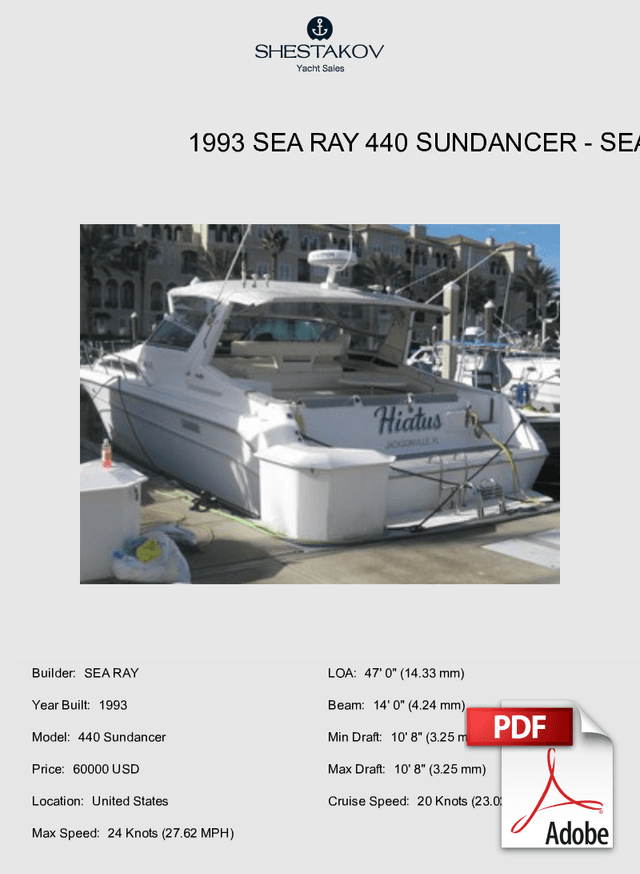 1993 Sea Ray 440 Sundancer - 440 Sundancer - 1993