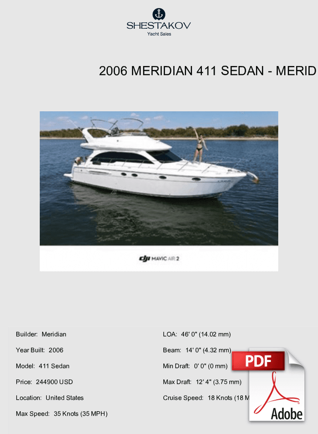 2006 Meridian 411 Sedan - 411 Sedan - 2006