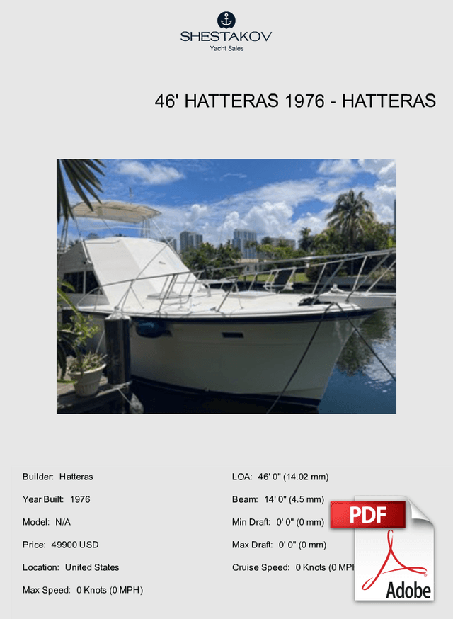 46' Hatteras 1976 - N/A - 1976