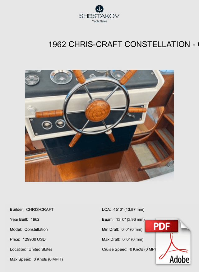 1962 Chris-Craft Constellation - Constellation - 1962