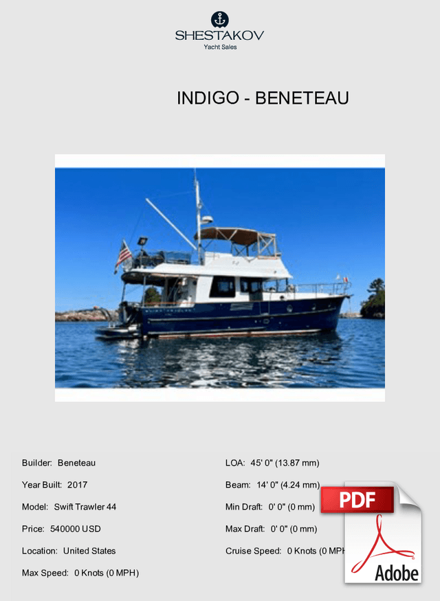 Indigo - Swift Trawler 44 - 2017