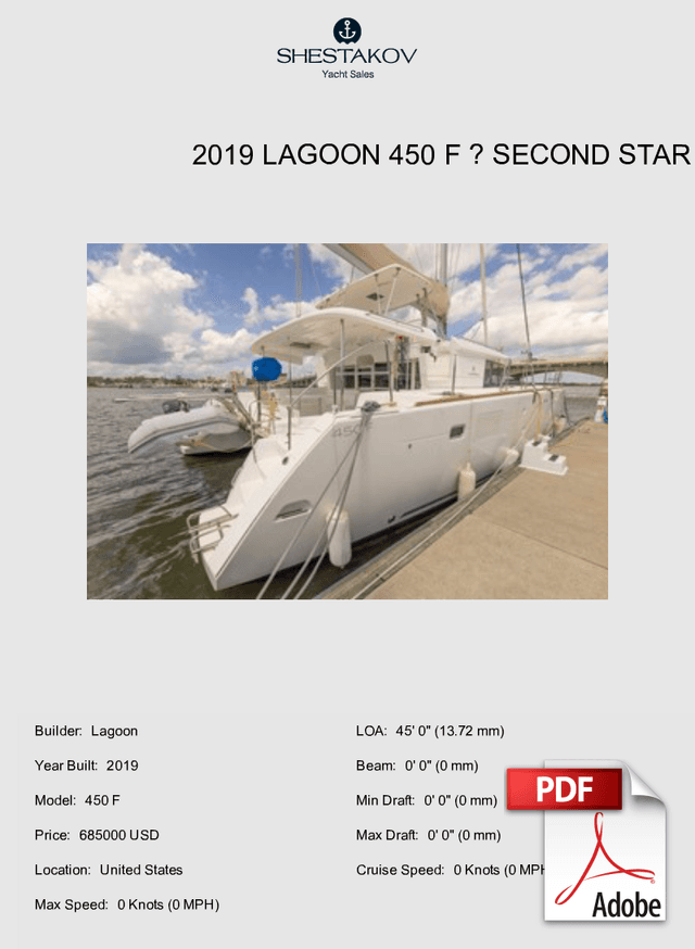 2019 LAGOON 450 F – SECOND STAR - 450 F - 2019