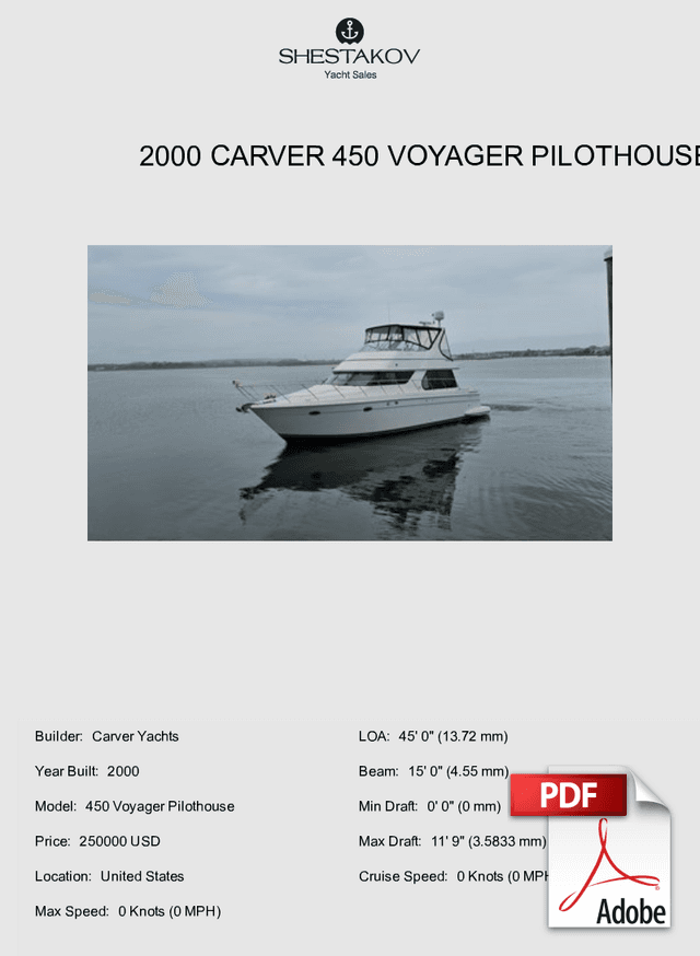 2000 Carver 450 Voyager Pilothouse - 450 Voyager Pilothouse - 2000