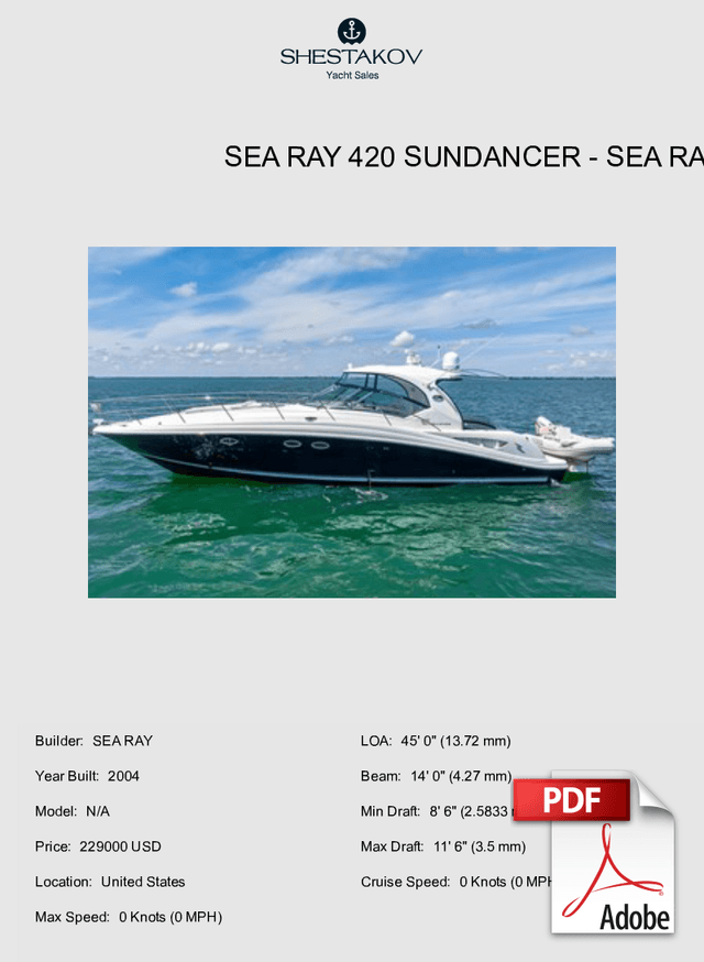 Sea Ray 420 Sundancer - N/A - 2004