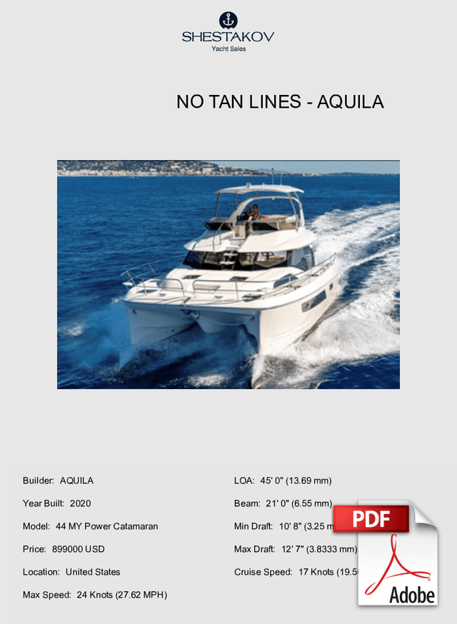 No Tan Lines - 44 MY Power Catamaran - 2020