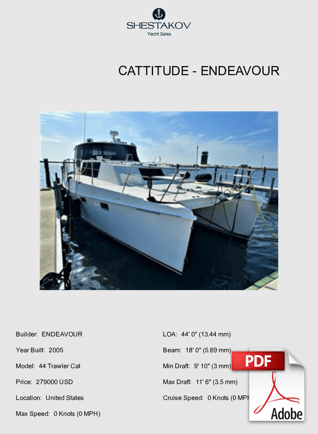 CATTITUDE - 44 Trawler Cat - 2005