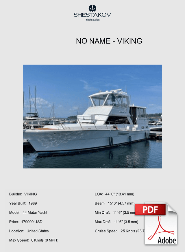 No Name - 44 Motor Yacht - 1989