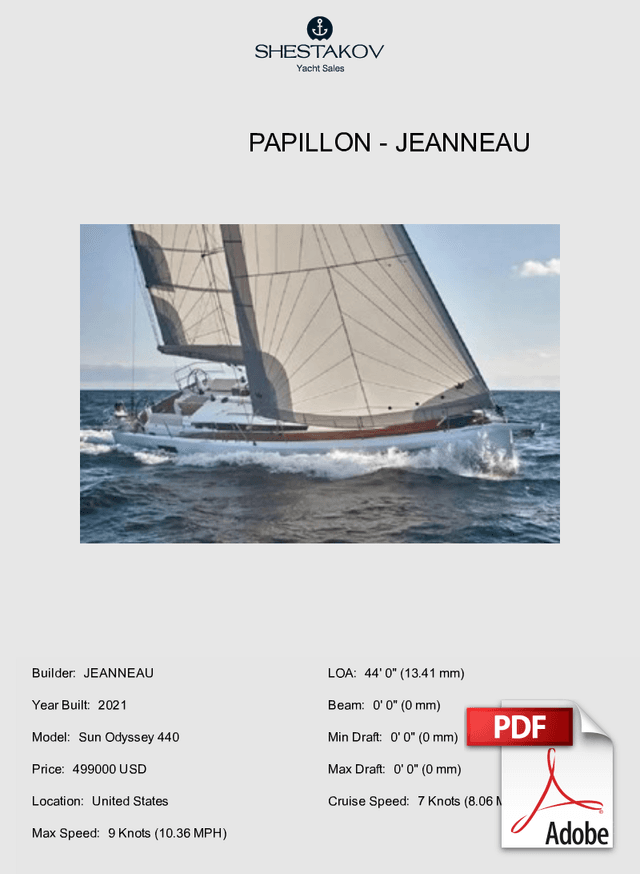 Papillon - Sun Odyssey 440 - 2021