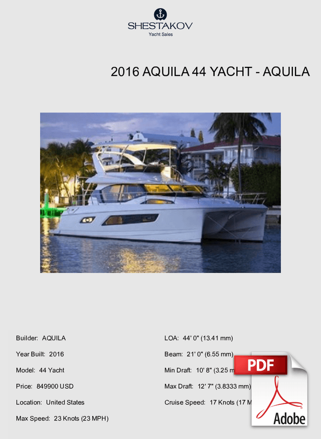 2016 AQUILA 44 YACHT - 44 Yacht - 2016