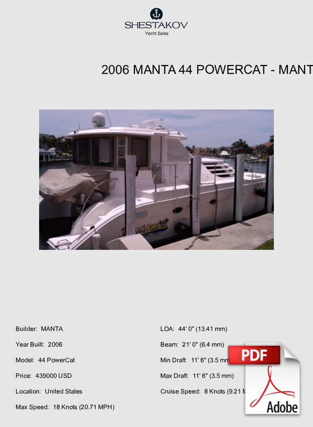 2006 Manta 44 PowerCat - 44 PowerCat - 2006