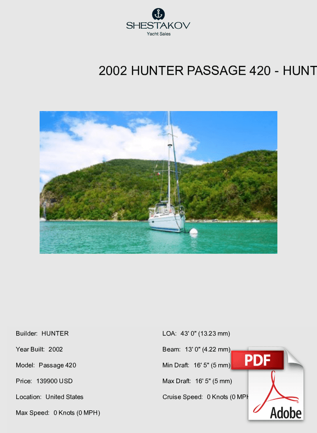 2002 Hunter Passage 420 - Passage 420 - 2002