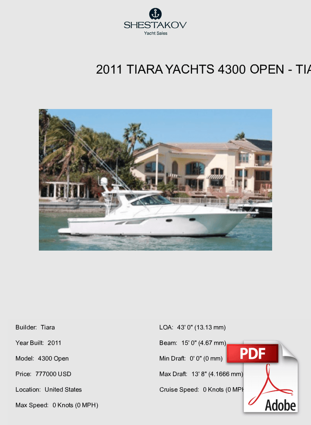 2011 Tiara Yachts 4300 Open - 4300 Open - 2011