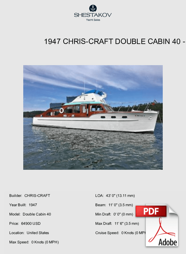 1947 Chris-Craft Double Cabin 40 - Double Cabin 40 - 1947