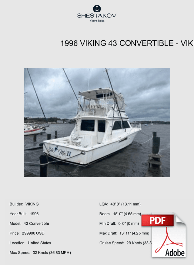 1996 Viking 43 Convertible - 43 Convertible - 1996