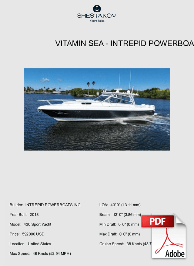 Vitamin Sea - 430 Sport Yacht - 2018