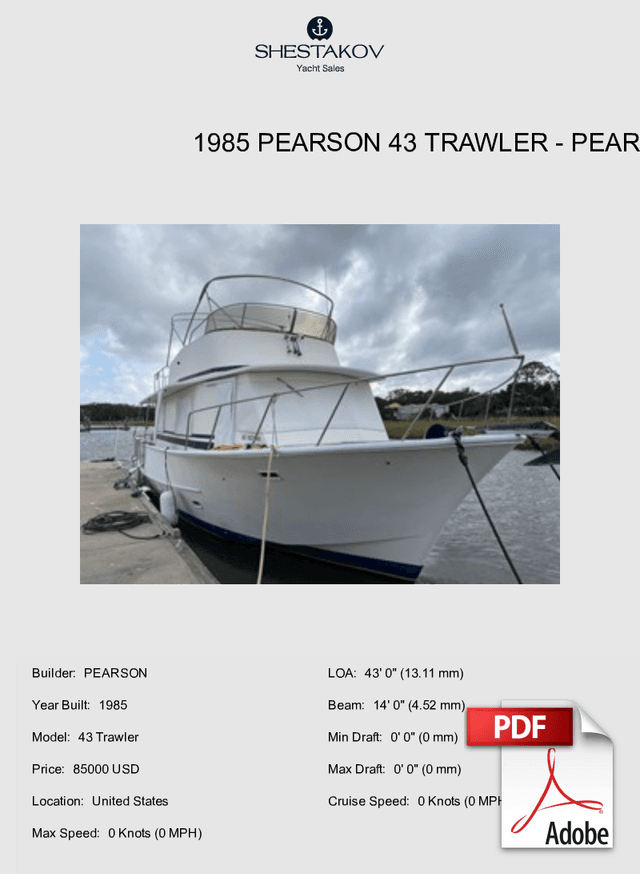 1985 Pearson 43 Trawler - 43 Trawler - 1985