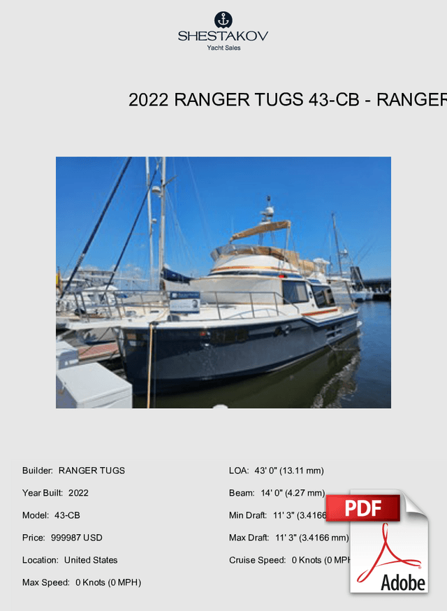 2022 Ranger Tugs 43-CB - 43-CB - 2022