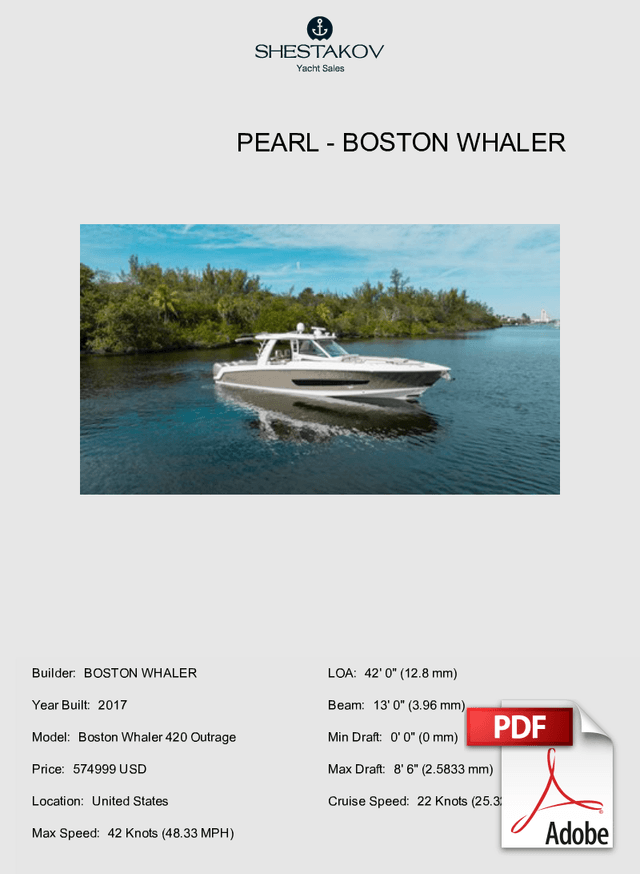 PEARL - Boston Whaler 420 Outrage - 2017