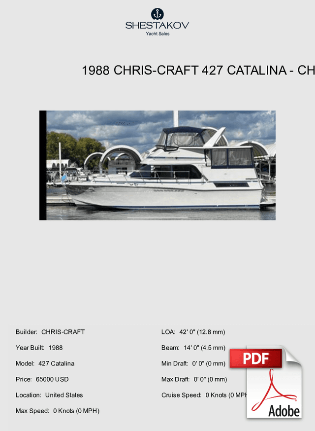 1988 Chris-Craft 427 Catalina - 427 Catalina - 1988