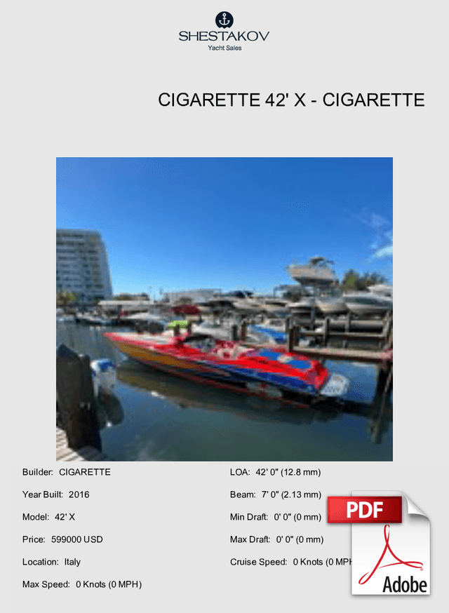 Cigarette 42' X - 42' X - 2016